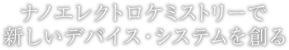 ナノエレクトロケミストリーで新しいデバイス・システムを創る